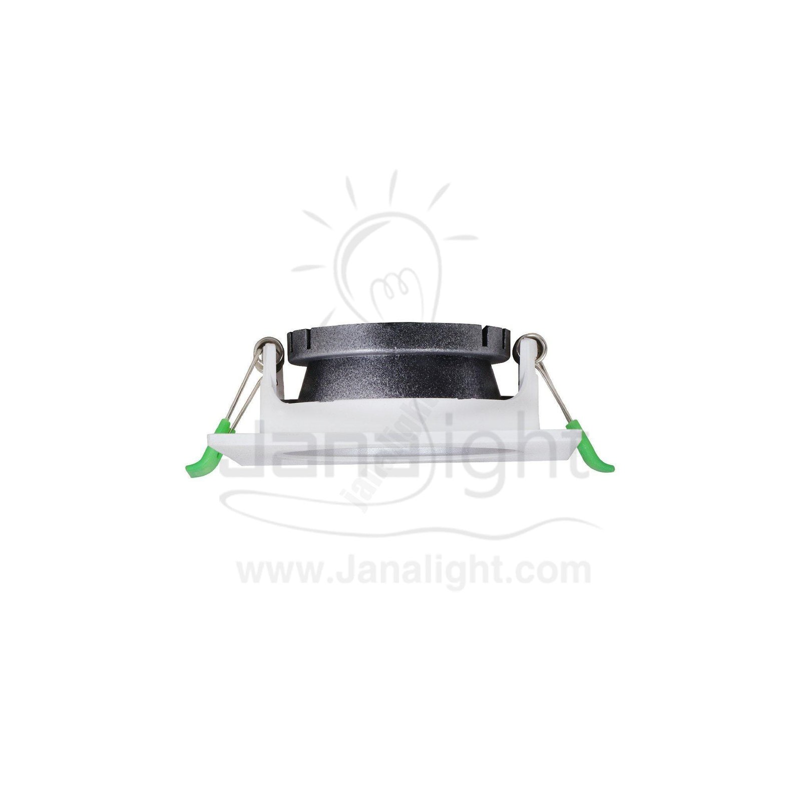 سبوت لايت فارغ متحرك مربع بلاستك ابيض فضي مط جنى لايت JN404 single square matt white & silver Spotlight frame